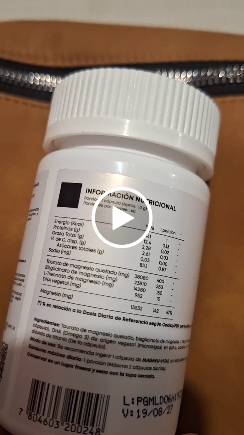 Customer video review of MAGNEU-VITAL 800mg - Magnesios quelados Taurato / Bisglicinato / L-treonato