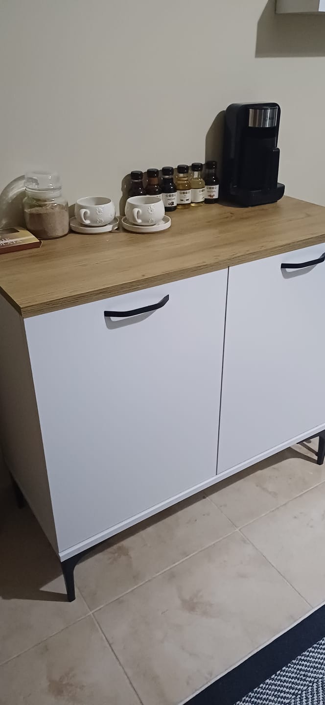 Customer photo review of Rani JE190 Kahve Köşesi Çok Amaçlı Dolap 2 Kapaklı Kiler Mutfak Dolabı Beyaz - Sepet Ceviz