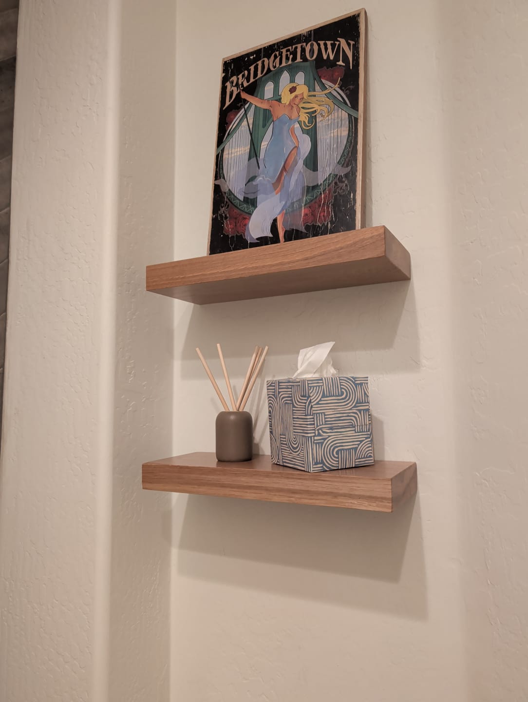 Customer photo review of White Oak Floating Shelves
