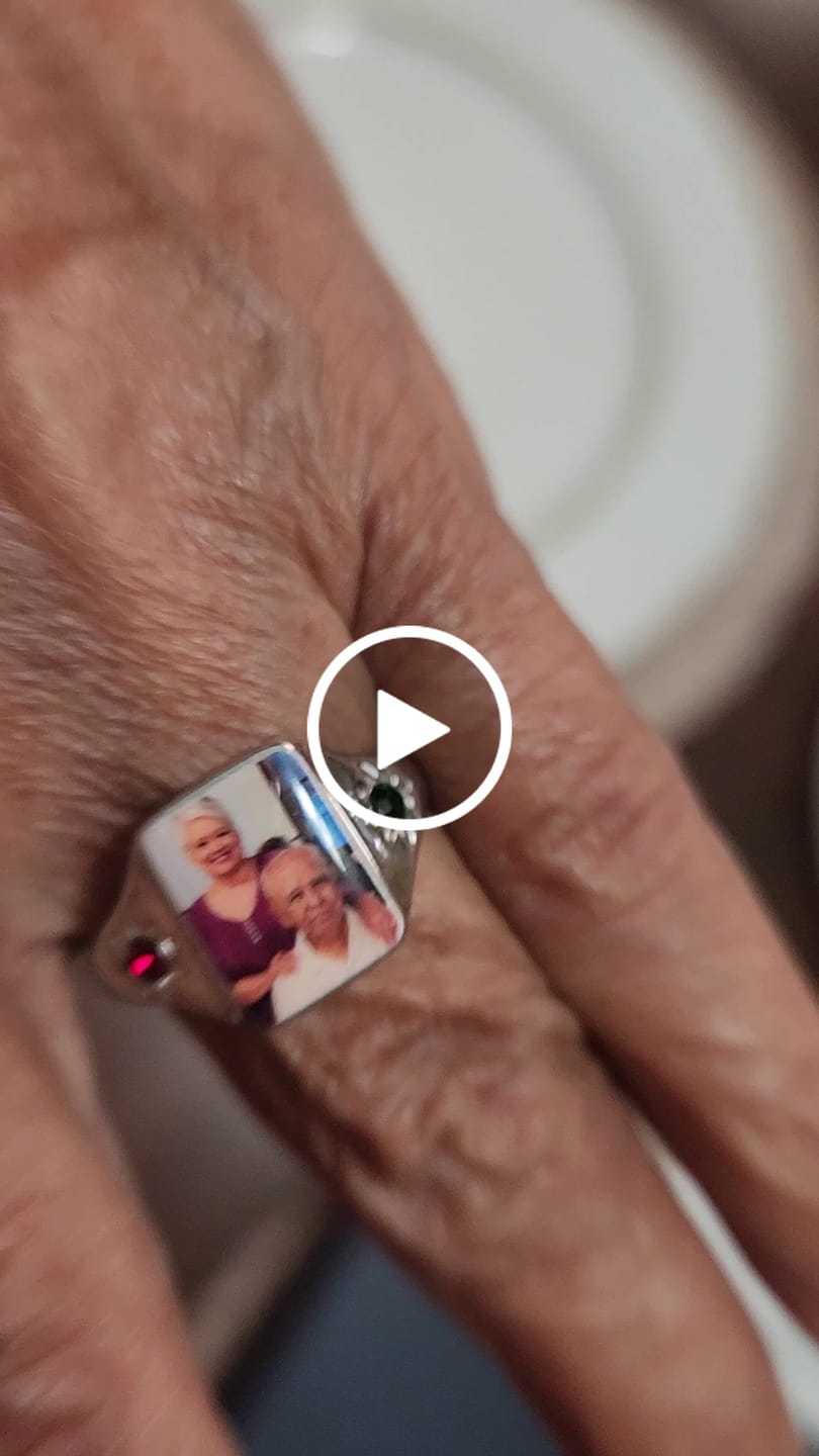 Customer video review of Personalized Couple Photo Birthstone Custom Ring
