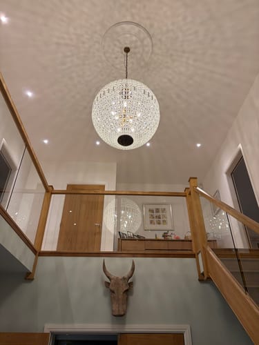Customer photo review of French Modern Crystal Orb Chandelier