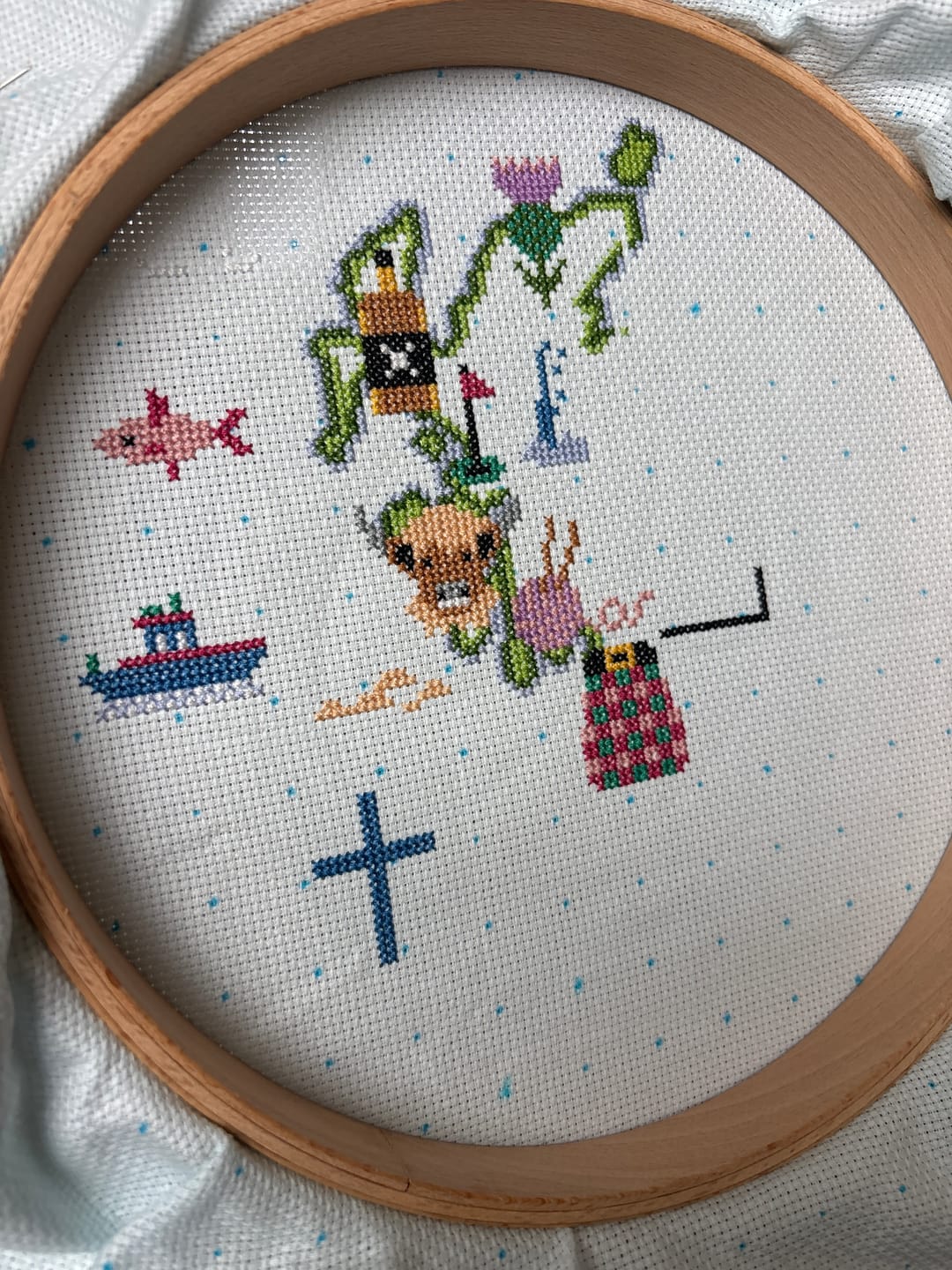 Customer photo review of British Isles Adventure - Cross Stitch Kit