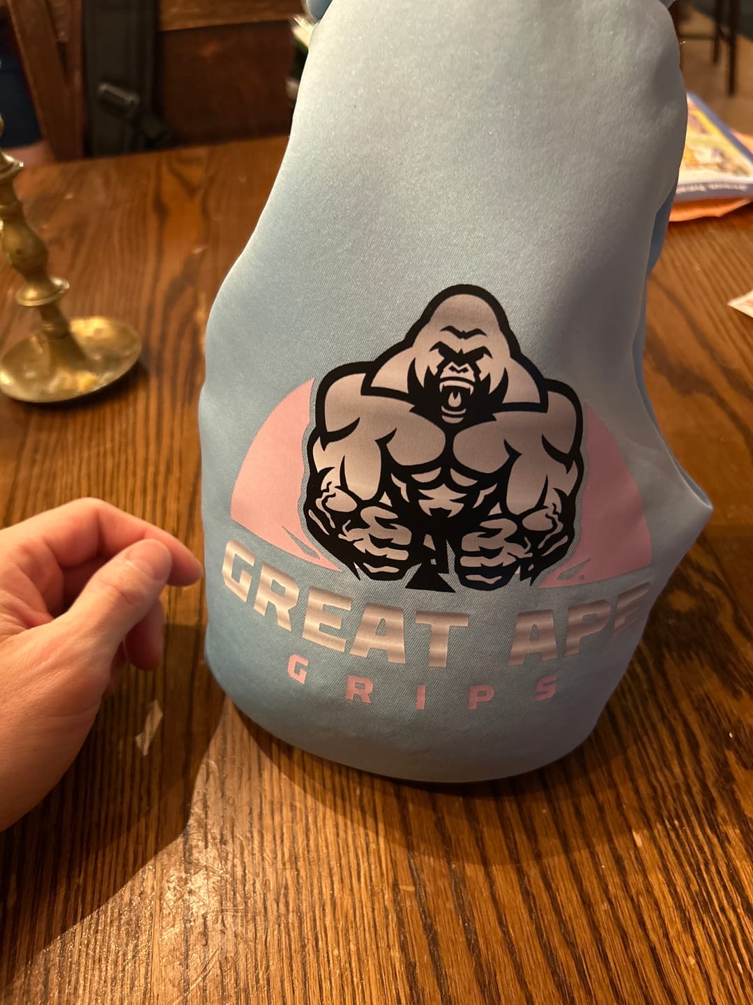 Customer photo review of GREAT APE GRIPS - BABY BLUE