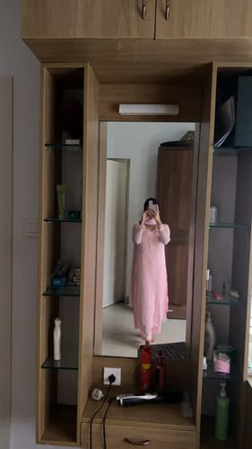 Customer photo review of Hoor Pastel Pink Pure Chiffon Kurta