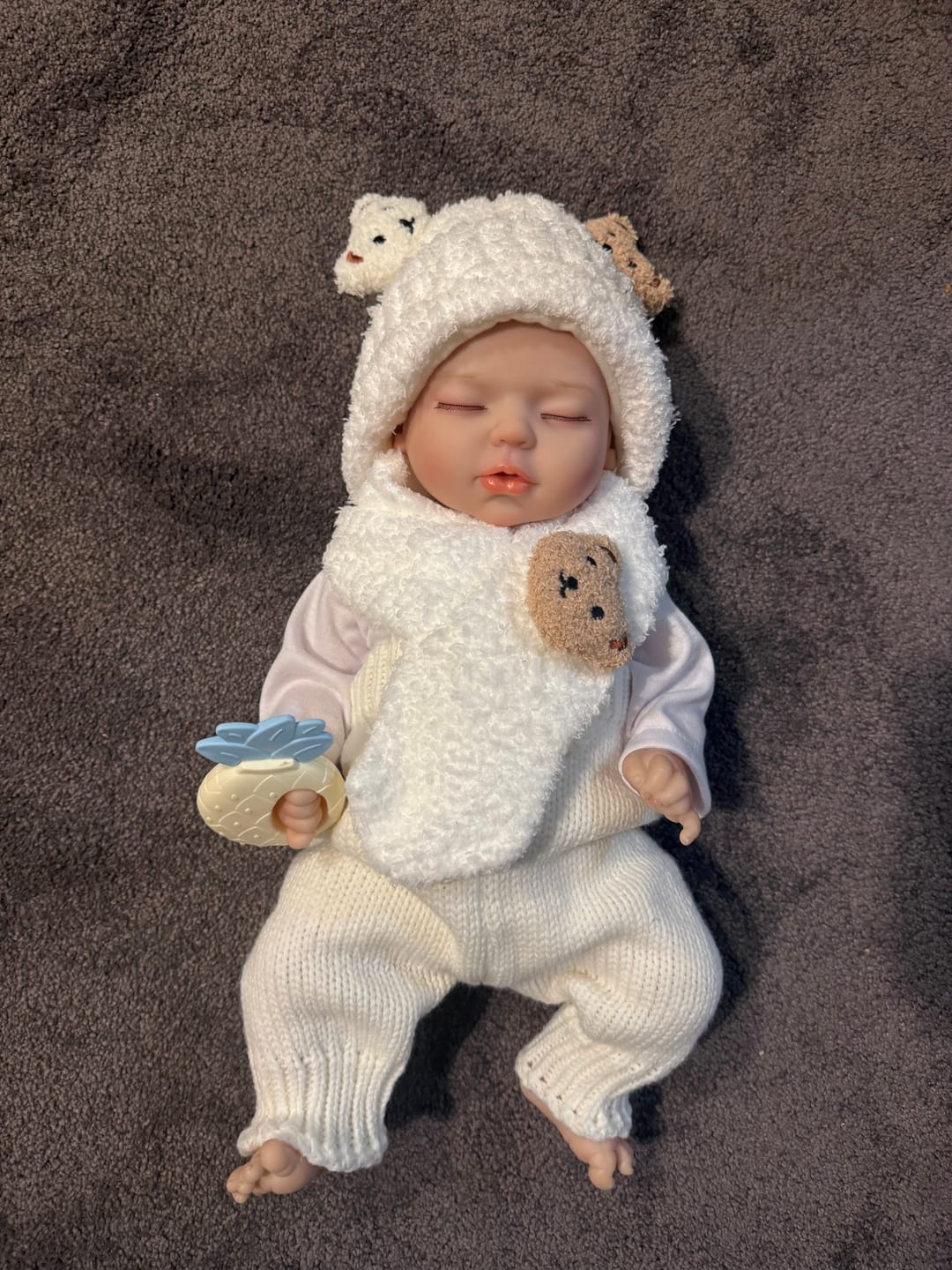 Customer photo review of Mint Green Bow Reborn Doll Romper Set