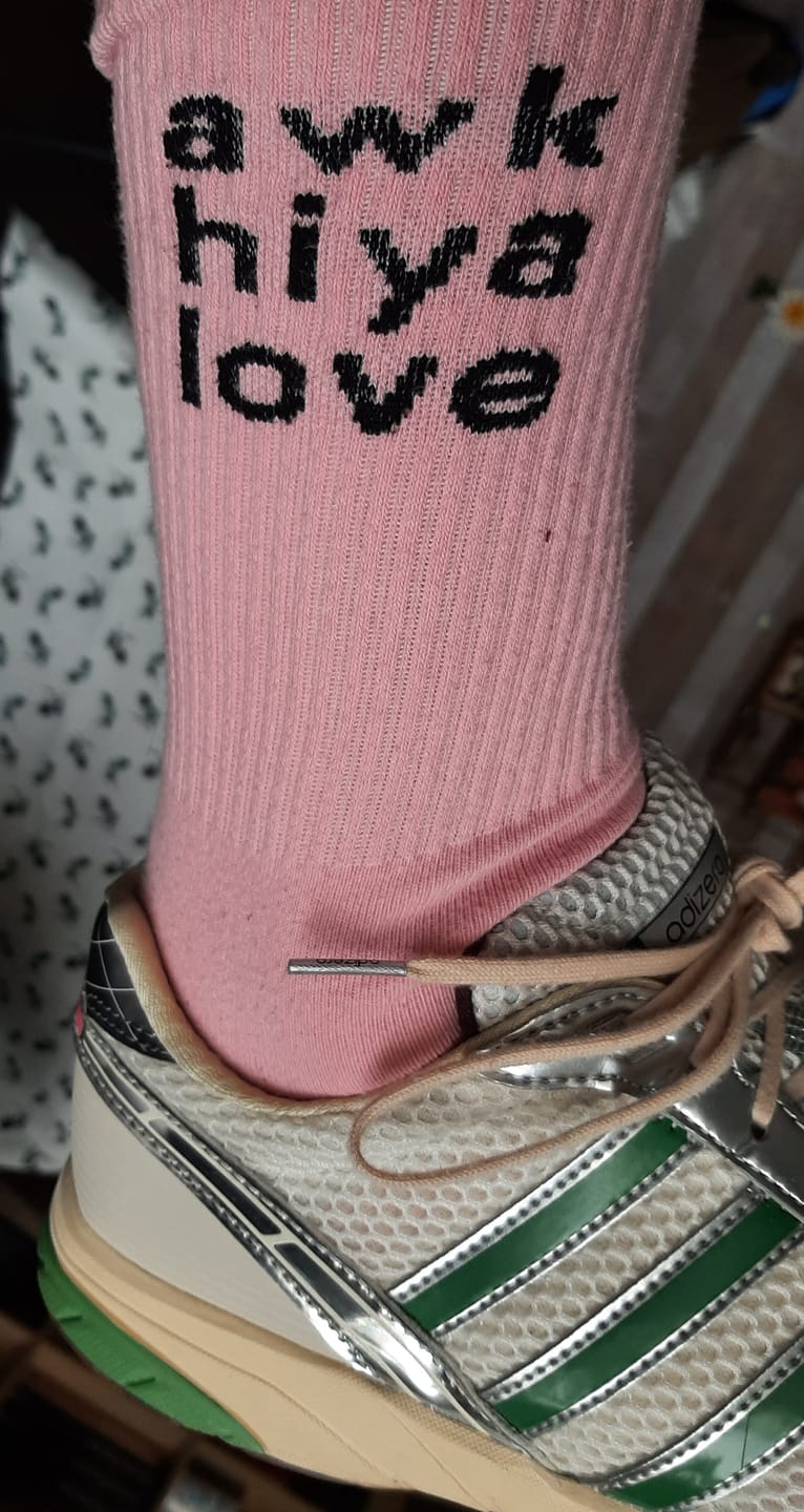 Customer photo review of Awk Hiya Love Socks | Born & Bred