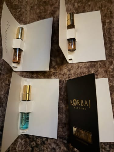Customer photo review of Korbaj Discovery Perfume Sample Set – 4 pcs (20ml)