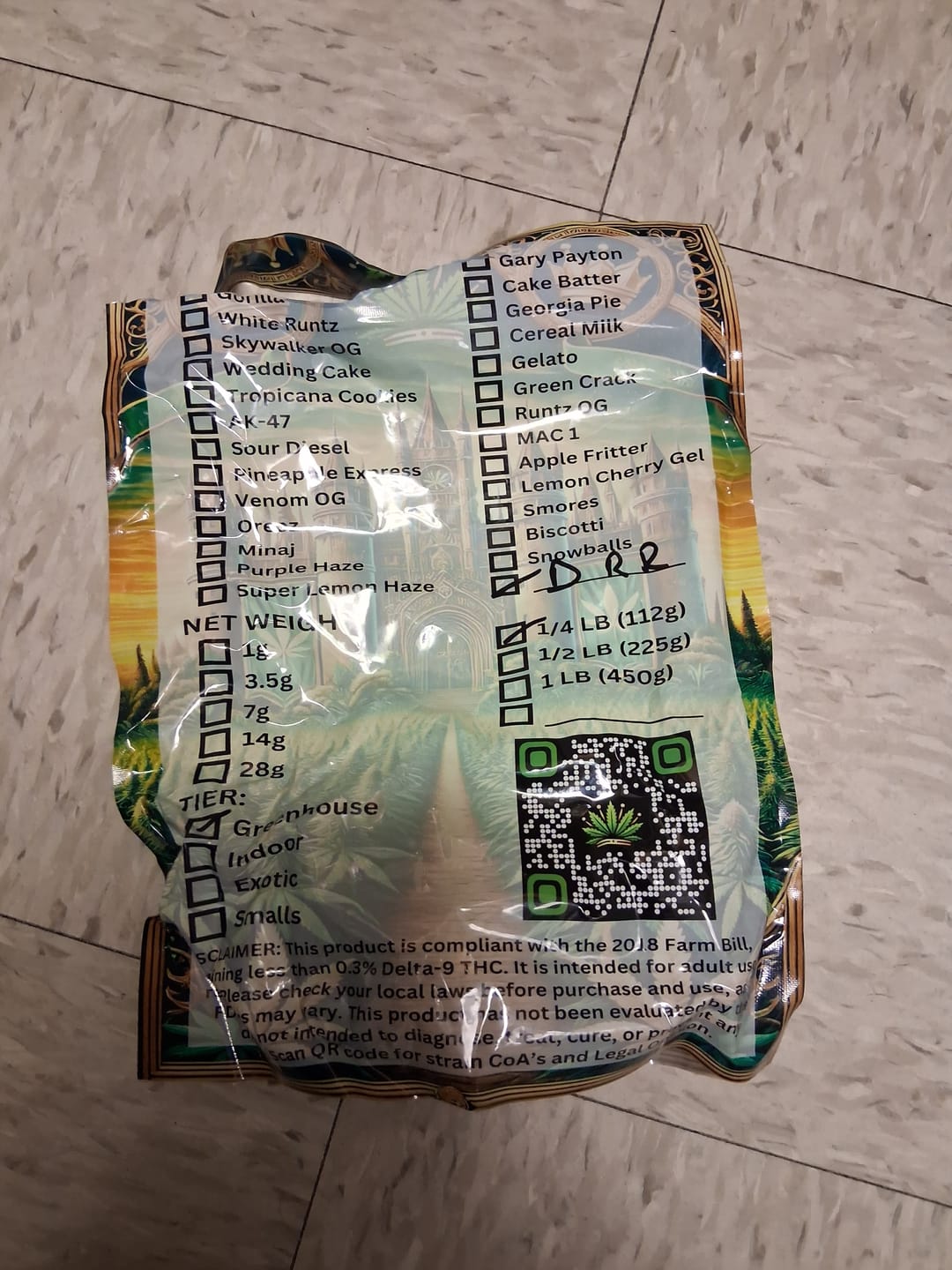 Customer photo review of Diamond Rain Runtz Greenhouse THCA