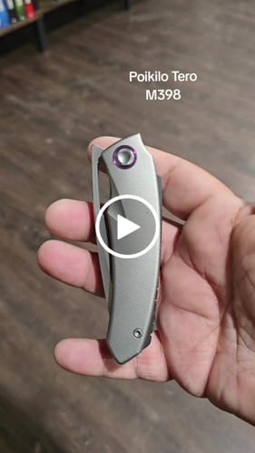 Customer video review of Poikilo Blade Tero Titanium Liner Lock Knife M398 3.44"