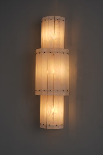 Customer photo review of Royce Alabaster Grand Round Sconce