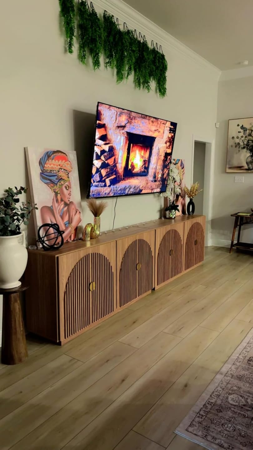Customer photo review of 65" Arched Modern Fluted Sideboard Buffet Cabinet