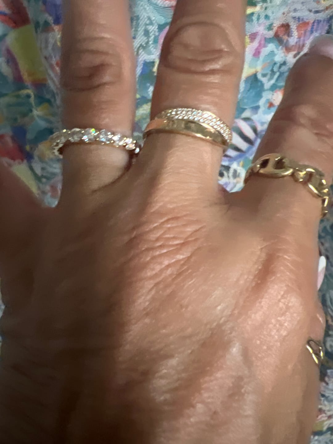 Customer photo review of 3mm Moissanite Eternity Ring
