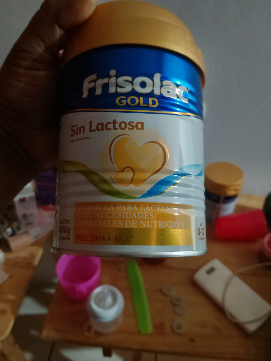 Customer photo review of Frisolac Gold Sin Lactosa (0 A 12 Meses) Pack C/ 800 Gr