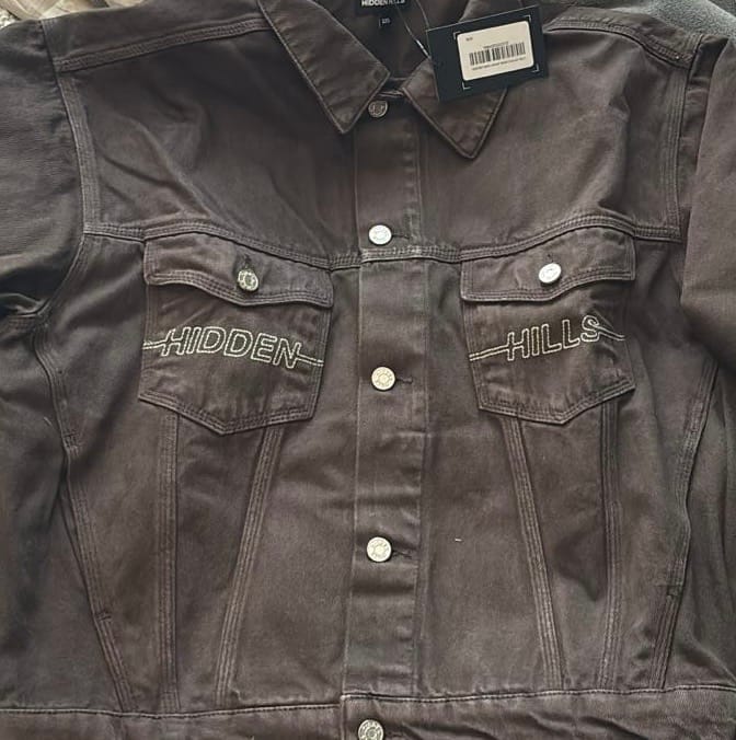Customer photo review of LOGO STITCH DENIM JACKET DARK BROWN