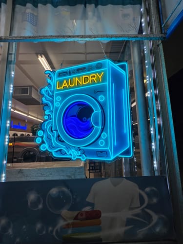 Customer photo review of LAUNDRY | LED NEON SIGN (TOTAL 3 SIGNS)