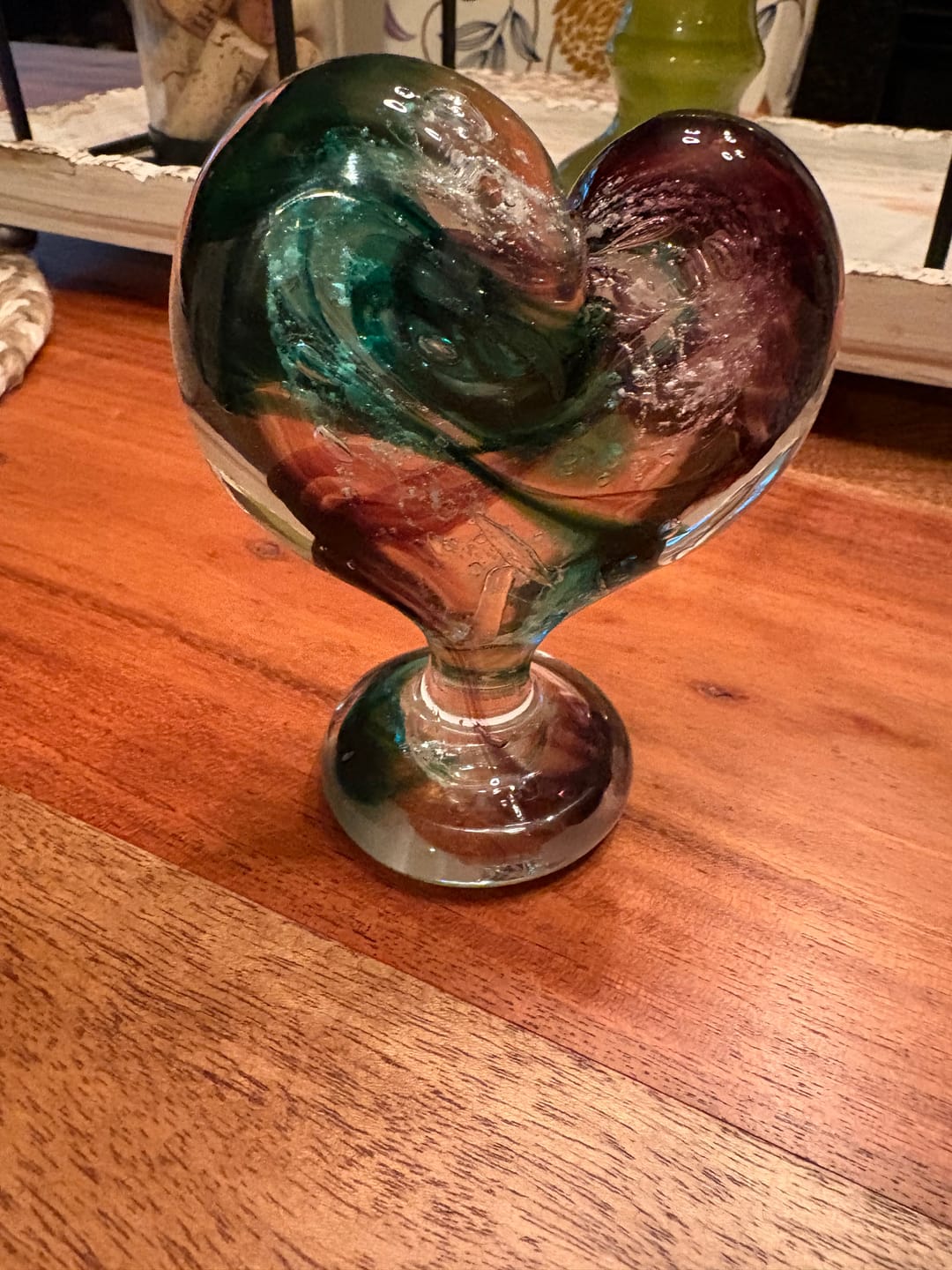 Customer photo review of Glass Heart with Cremation Ash - Standing