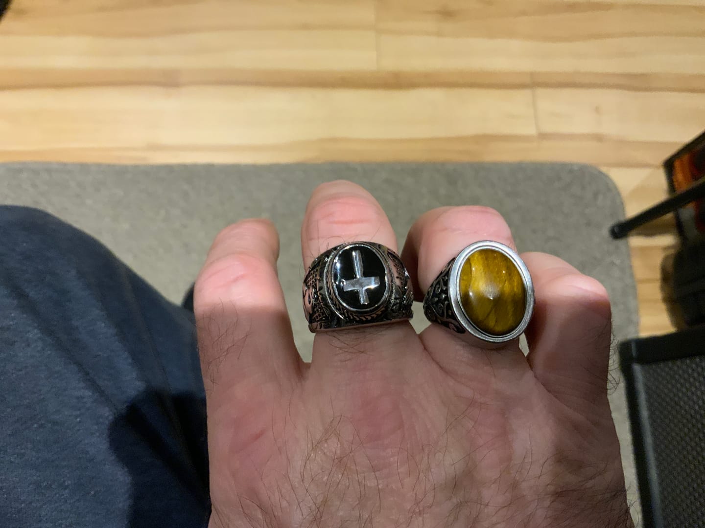 Customer photo review of Christianartworkshop Retro Cross "Hand of God" Titanium Religion Ring