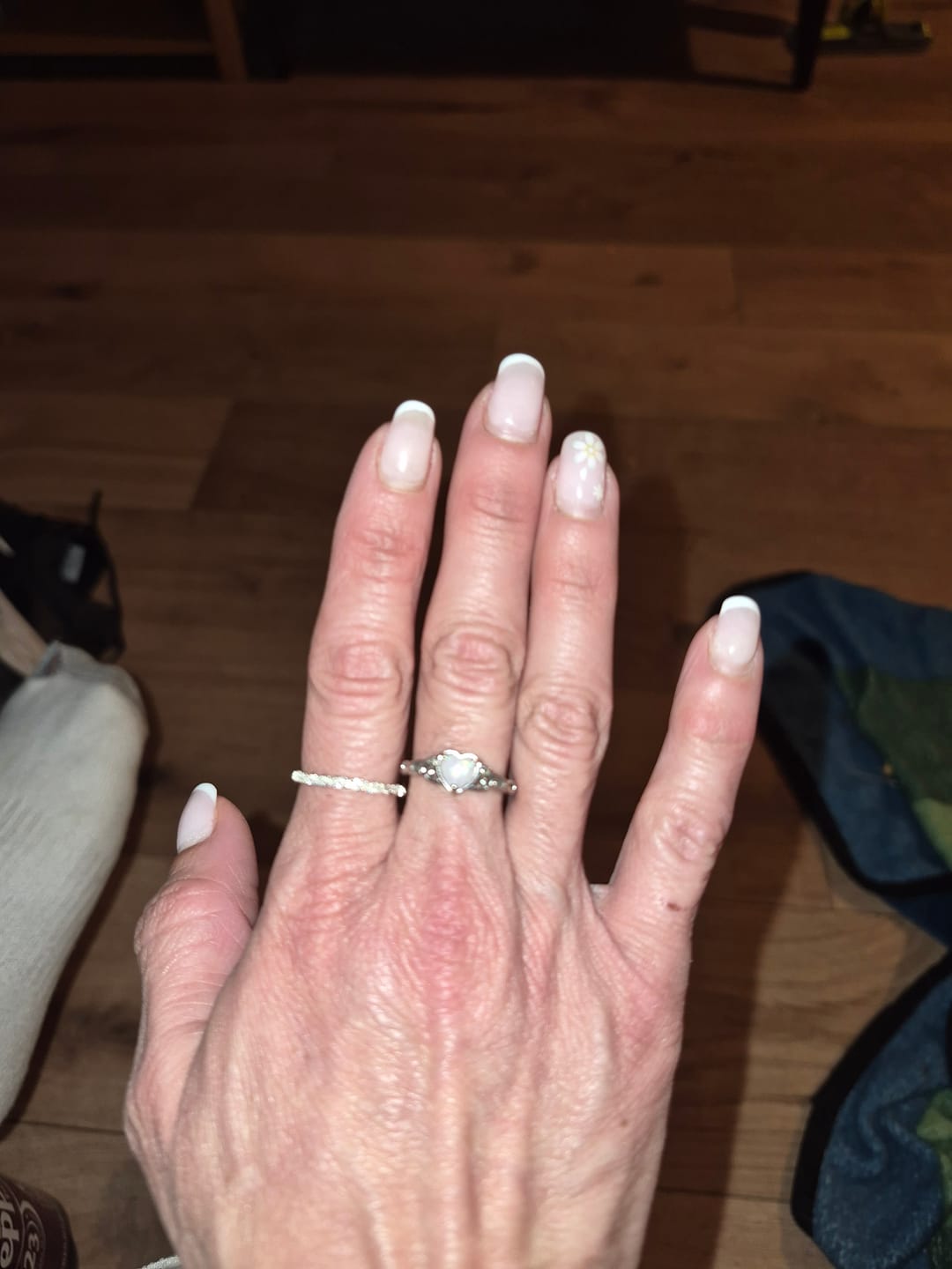 Customer photo review of FREE Today: "Eternity Unlimited" Opal Heart Engagement Wedding Ring