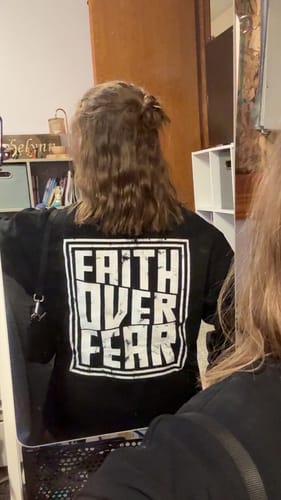 Customer photo review of Faith Over Fear Crewneck