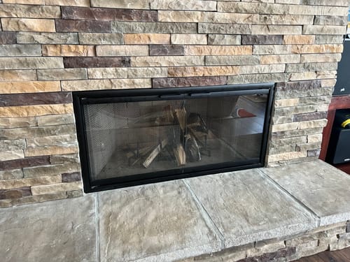 Customer photo review of Cavestone Fireplace Glass Doors | Custom Masonry Fit