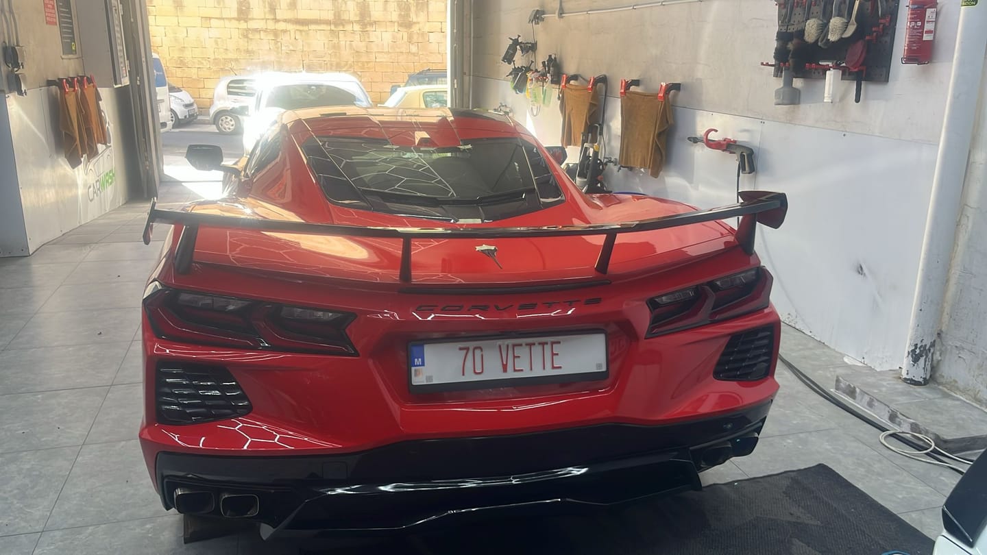 Customer photo review of 5VM Package Corvette C8 Stingray DRY CARBON FIBER Rear Spoiler