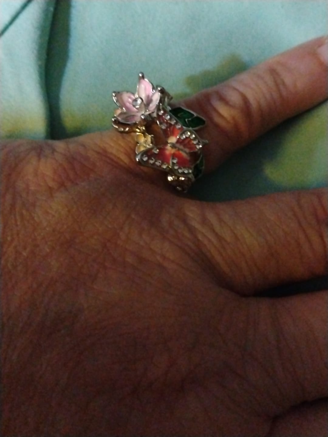 Customer photo review of FREE Today: Whispering Blossoms Butterfly Ring