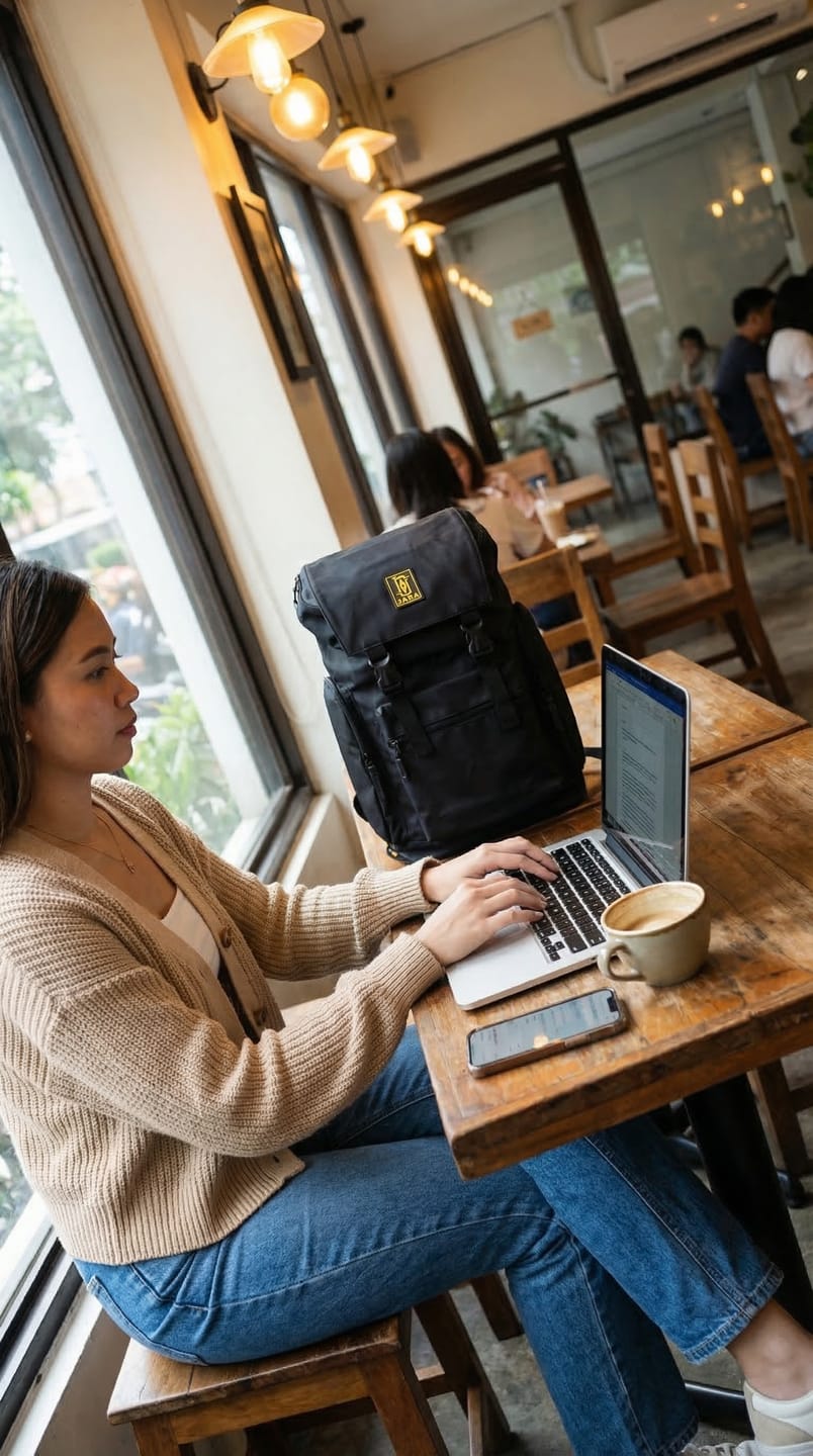 Customer photo review of ZURICH Travel backpack with laptop compartment