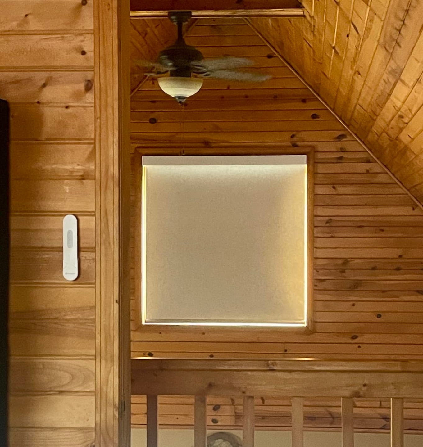 Customer photo review of Bringnox Motorized Roller Shades 100% Blackout Linen