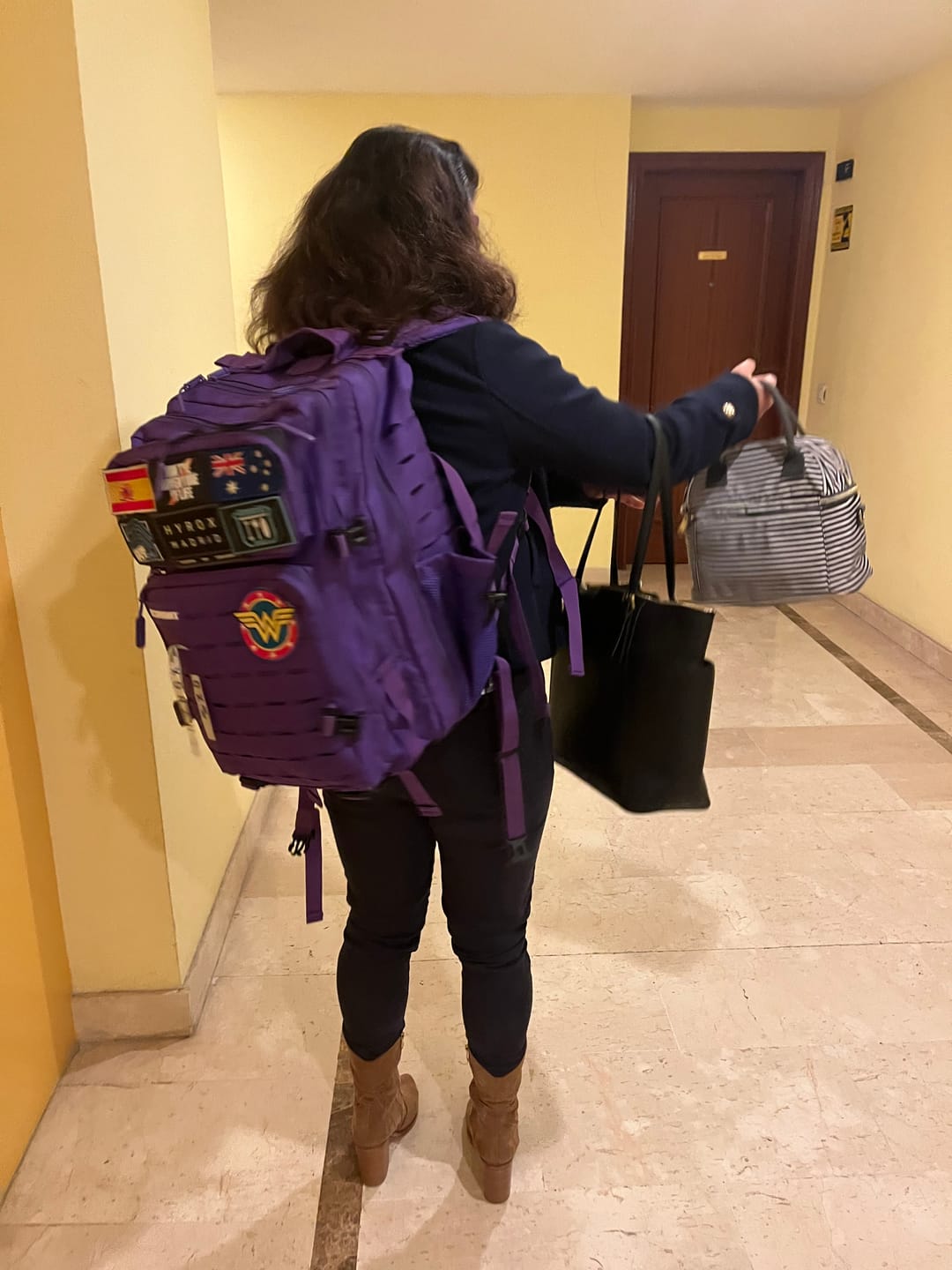 Customer photo review of Mochila Táctica V2 45L All In Violeta