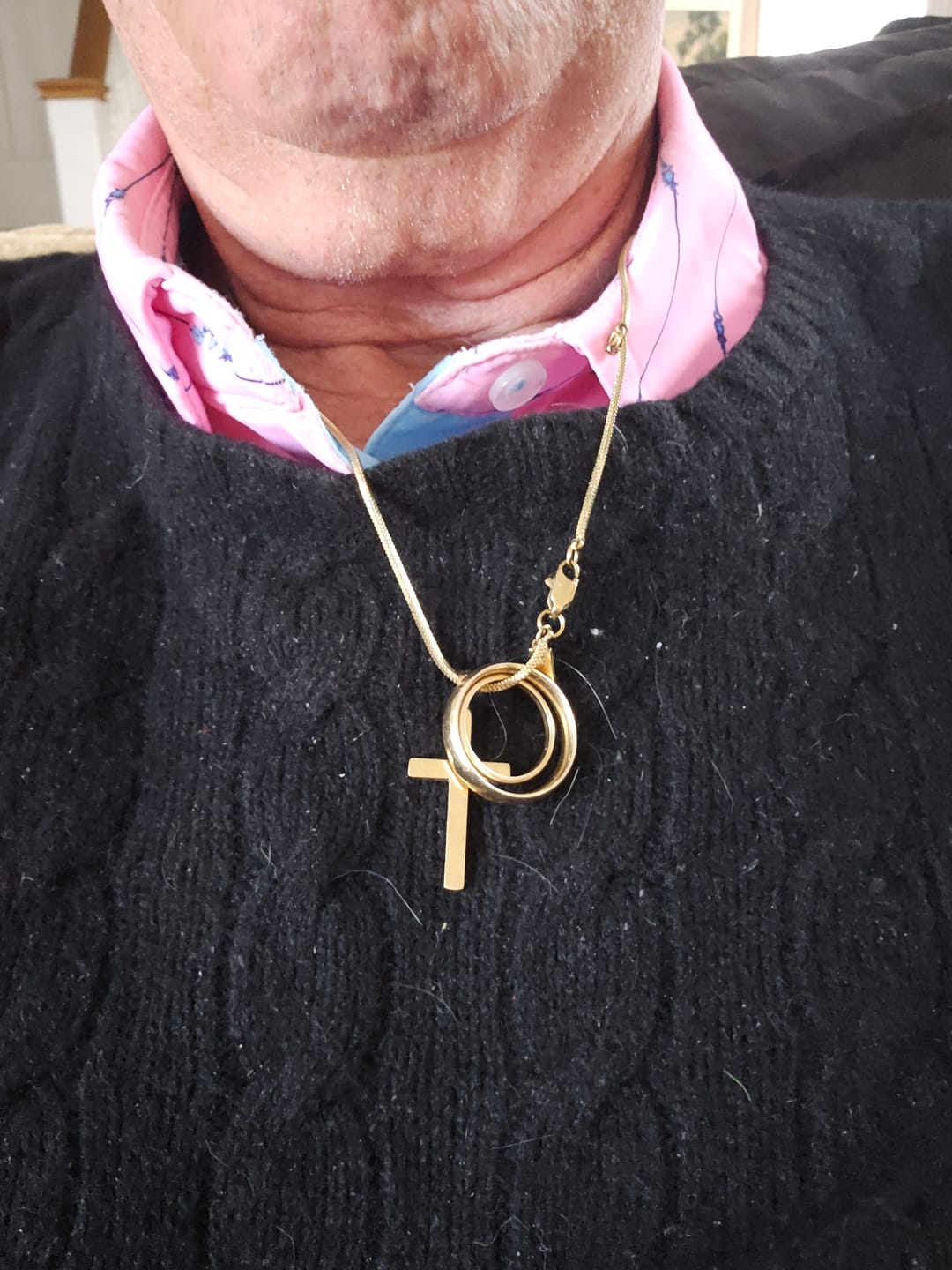 Customer photo review of Classic Cross & Square Chain