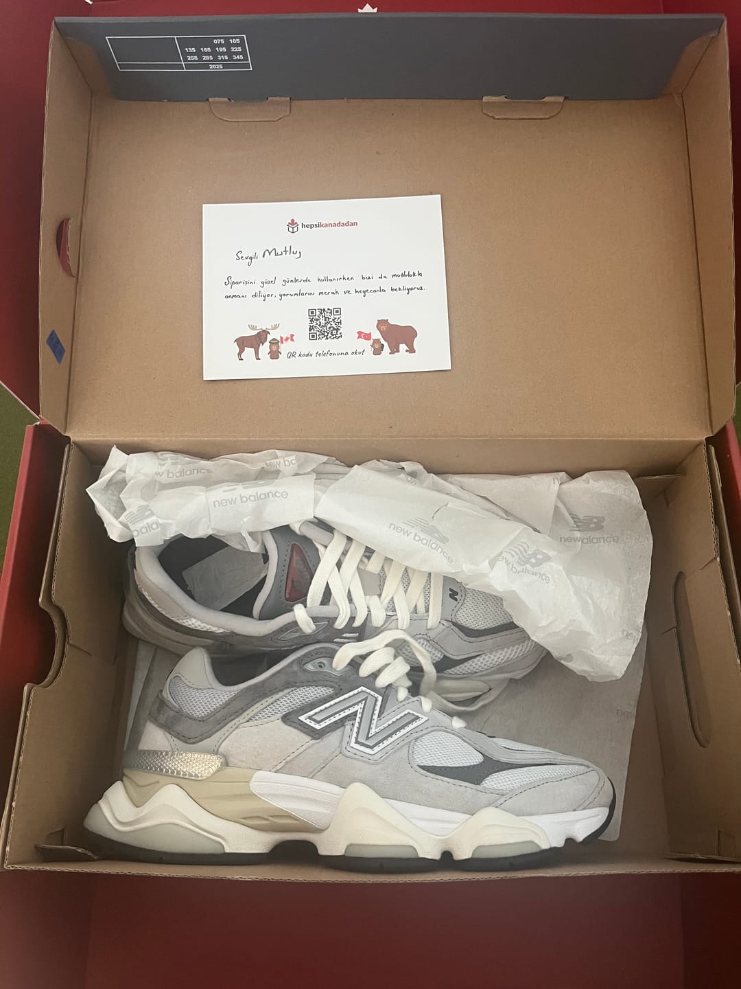 Customer photo review of New Balance 9060 Grey U9060GRY - Hızlı Teslimat