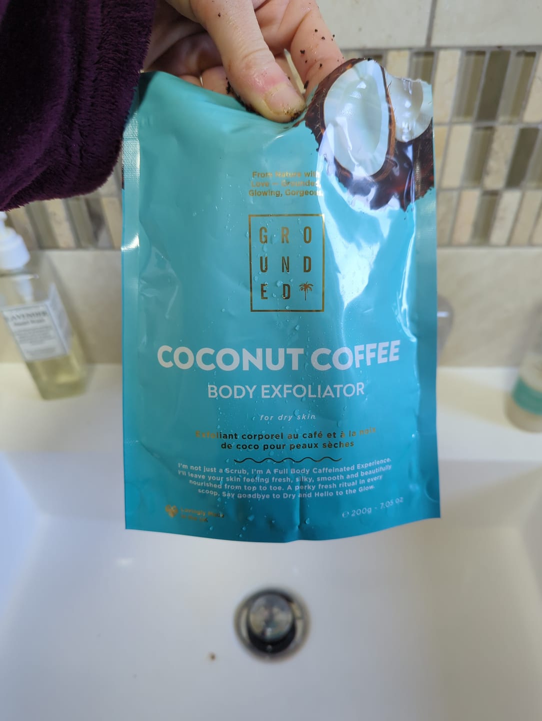 Customer photo review of Dry Skin Buster Coconut Body Scrub - For Very Dry Skin