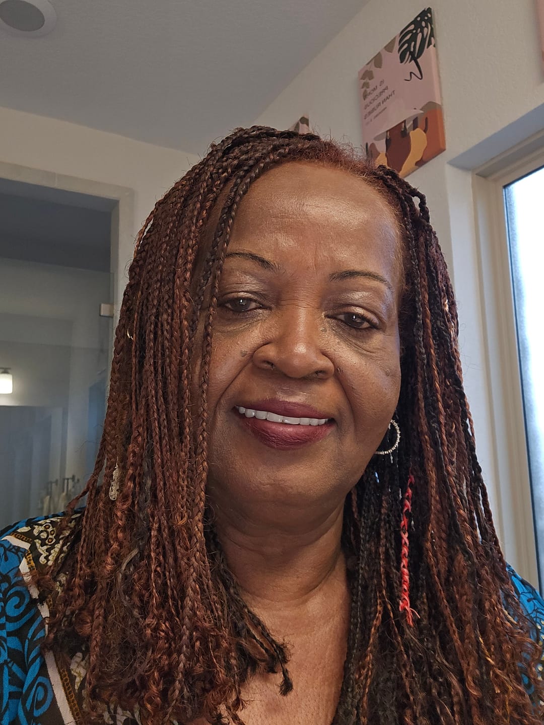 Customer photo review of Multi-Textured Kinky Curly Bulk Hair Extensions for Braiding