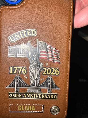 Customer photo review of 250th Anniversary - Personalized Wallet Phone Case