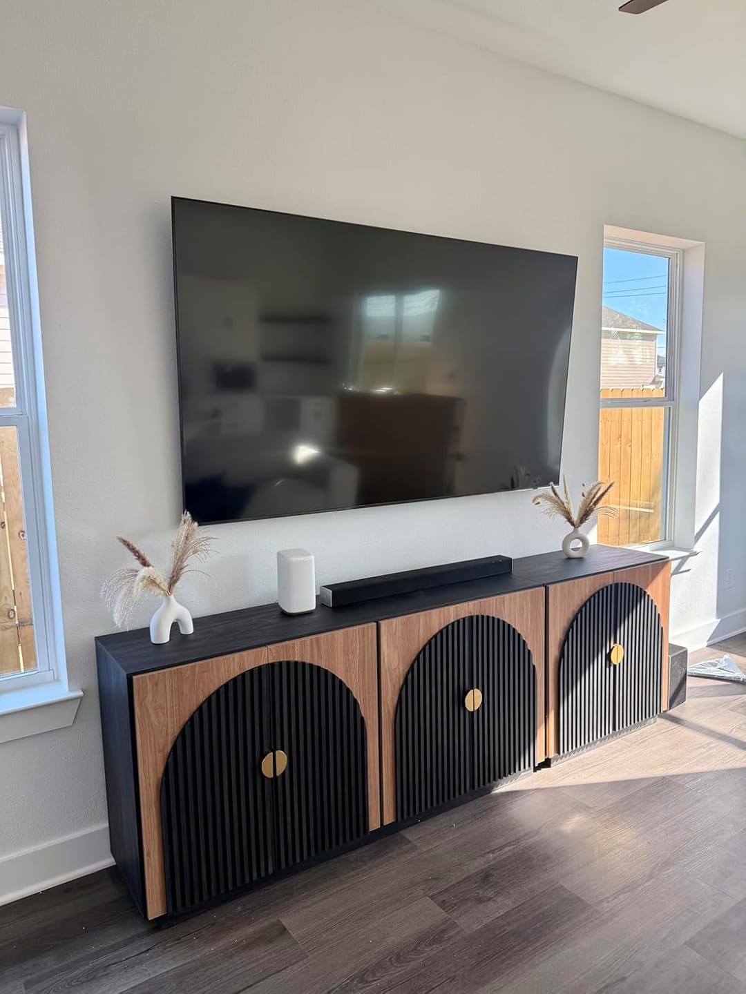 Customer photo review of 33" Arched Fluted Door Modular Sideboards (Set of 3)