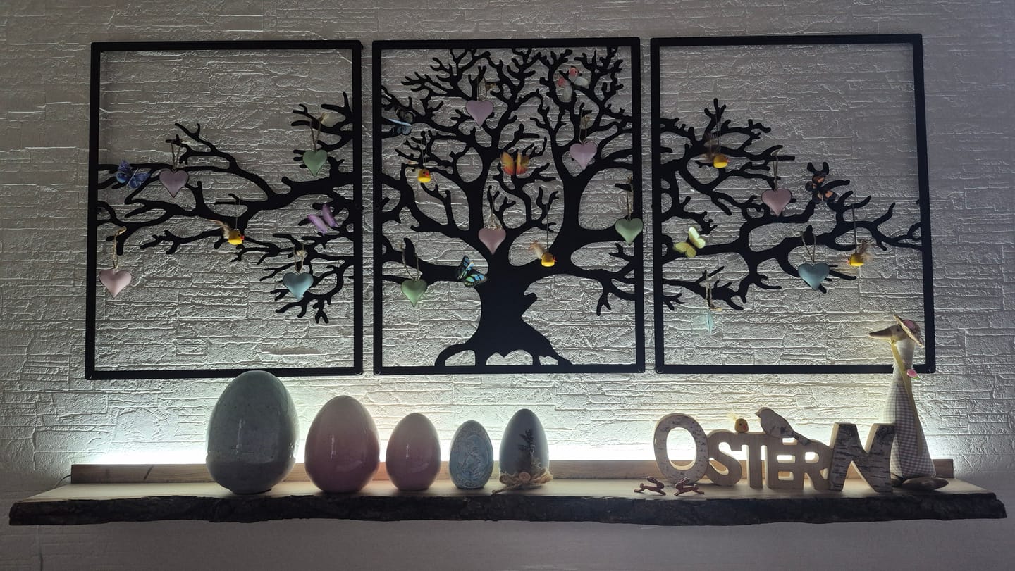 Customer photo review of Décoration murale en métal moderne - Triptyque Arbre De Vie (P01)