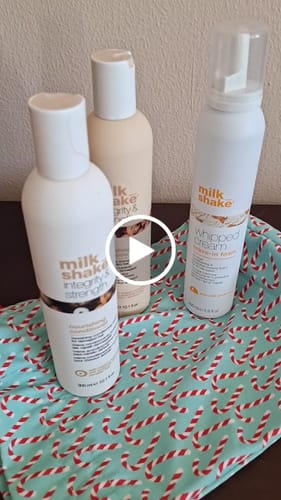 Customer video review of Milk Shake Integrity & Strength Holiday Gift Set - Complete Nourishing Bundle with Whipped Cream