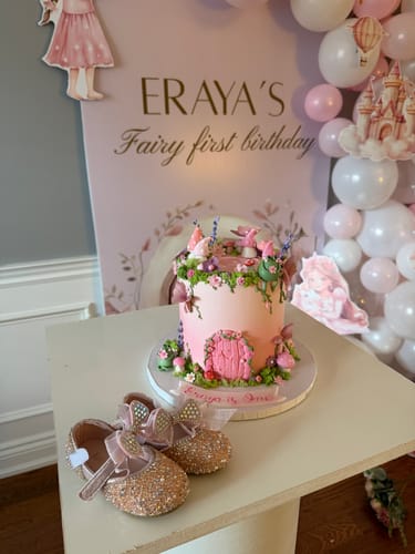 Customer photo review of Summer Baby Girl Rhinestone Ribbon Princess Shoes