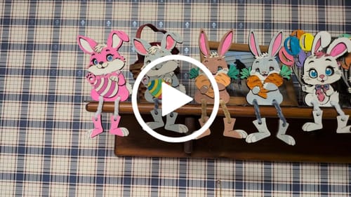 Customer video review of Easter bunny shelf sitters figurines laser svg file