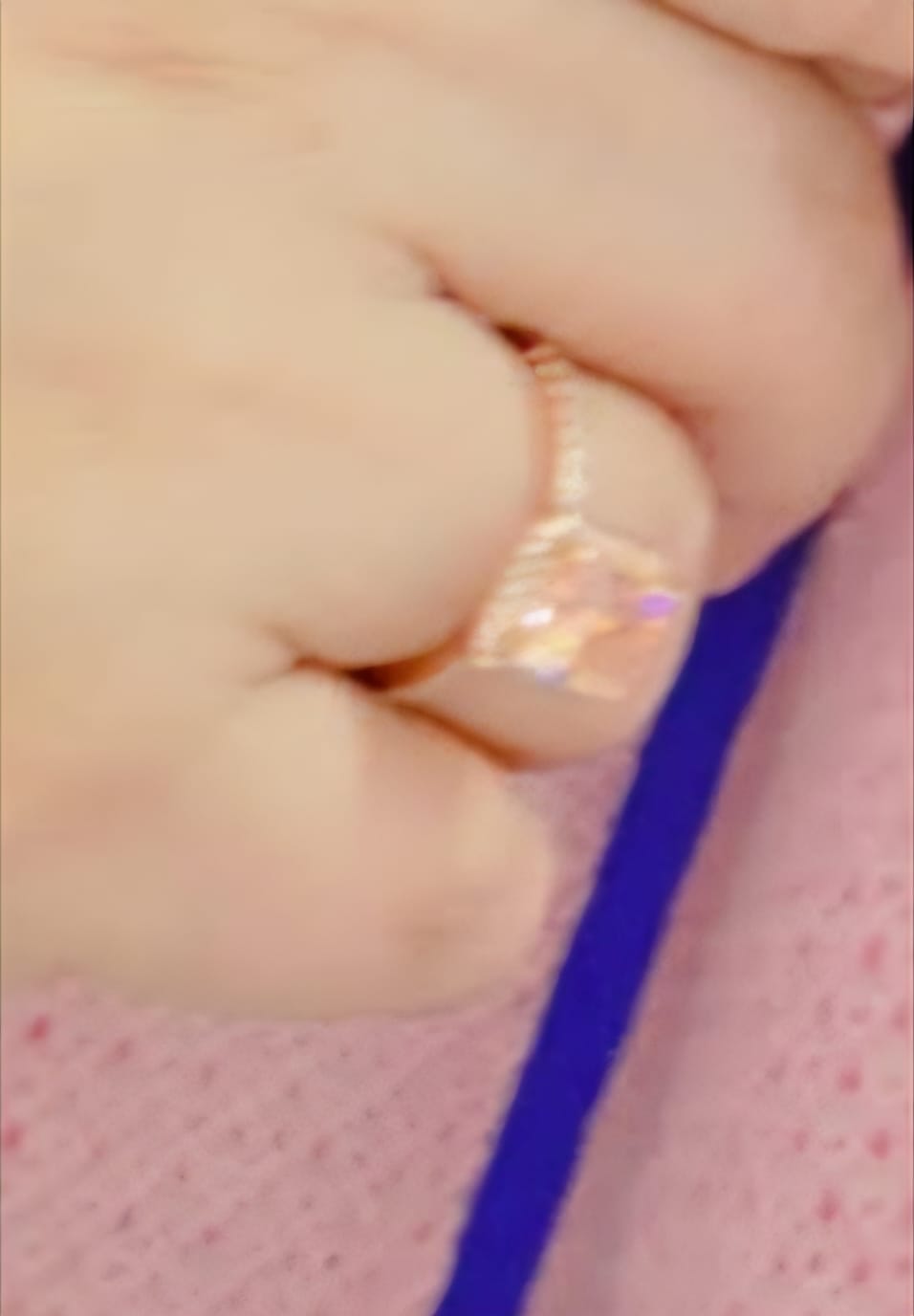 Customer photo review of 3.0Ct Radiant Cut Halo Pink Stone Engagement Ring In Sterling Silver