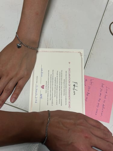 Customer photo review of Permanent Bracelet Heart Charm