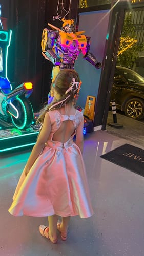 Customer photo review of Girls Christening Dresses Pink Girls Beauty Pageant Dress Children Birthday Dress