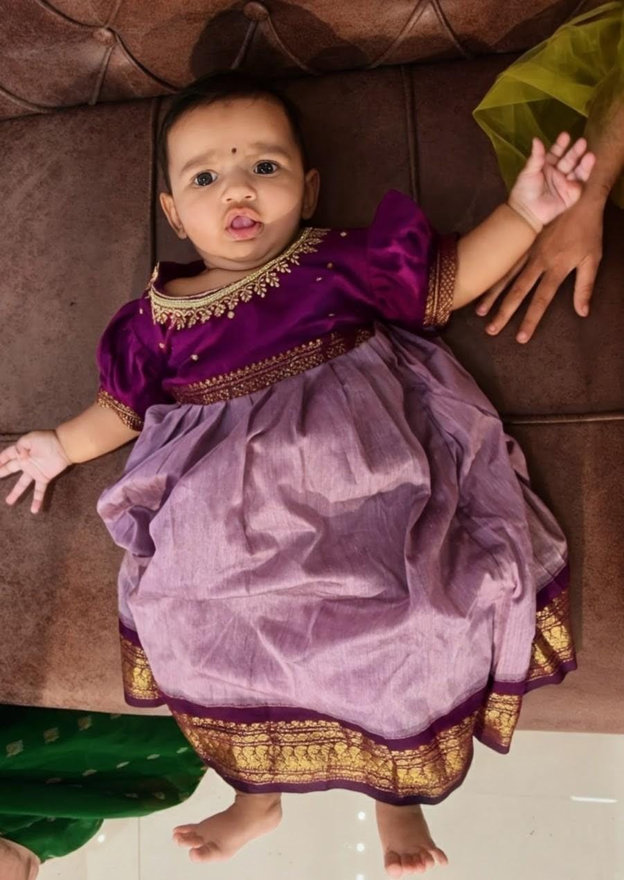 Customer photo review of Wine with Lavender baby girl traditional ethnic dress