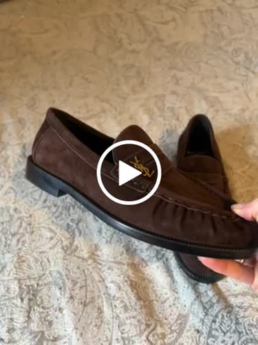 Customer video review of YSL 25 Loafer Brown Black Cowhide Suede 173109