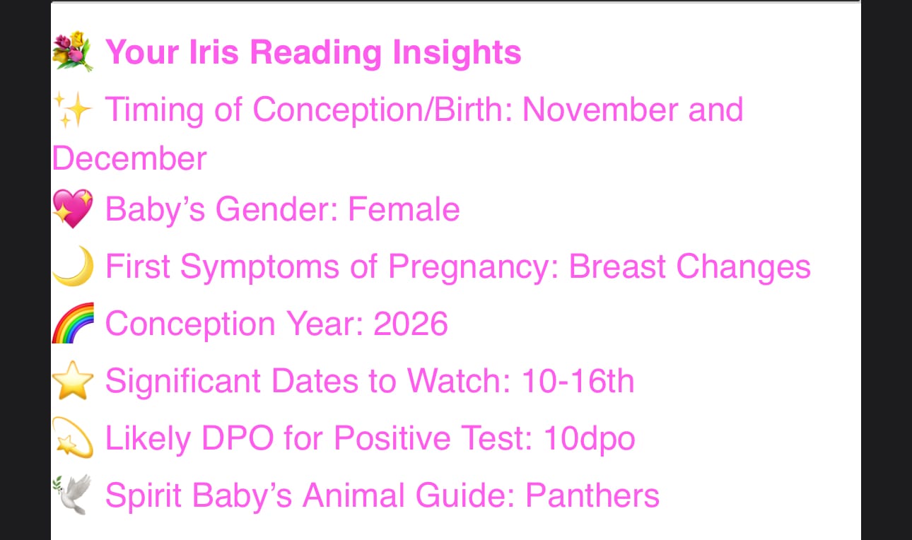 Customer photo review of Timing and Gender Fertility Reading 🌈