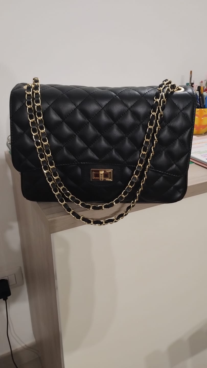 Customer photo review of Lyla - Borsa a Tracolla/Spalla in Pelle Trapuntata Versione Grande