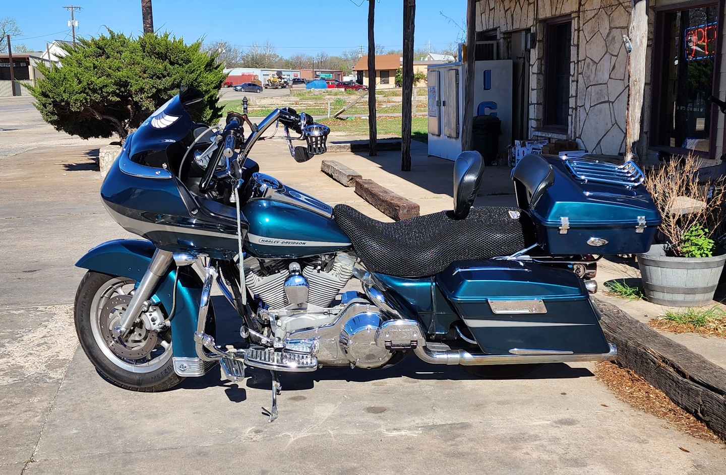 Wind Rider mesh seat cover on a Harley Davidson Road Glide