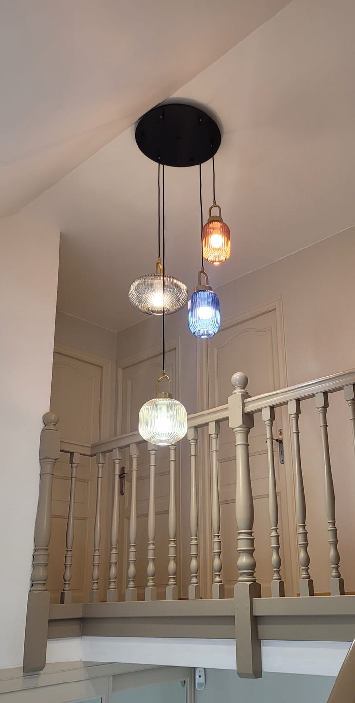 Customer photo review of Suspension chic en verre vintage CRISTALI | 100% Personnalisable
