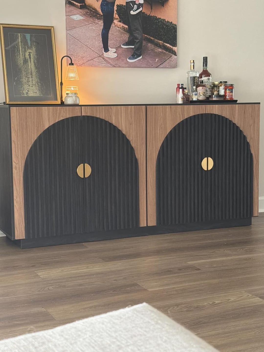 Customer photo review of 65" Arched Modern Fluted Sideboard Buffet Cabinet