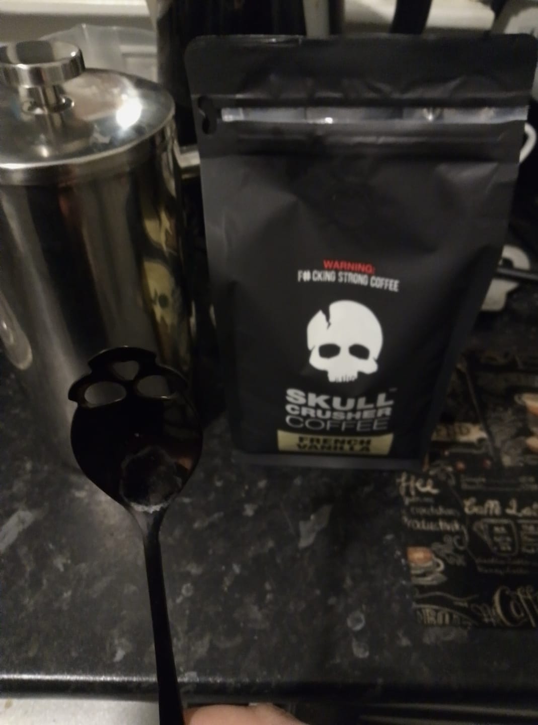 Customer photo review of Skull Crusher Coffee - French Vanilla